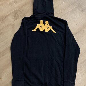 Kappa Hoodie Women's Large L Spell Out Logo Sweatshirt Black Graphic Pullover